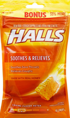 Halls Cough Drops Honey - 40 CT - Image 2