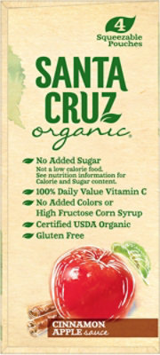 Santa Cruz Organic Cinnamon Apple Sauce Pouches - 4-3.2 Oz - Image 2