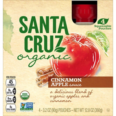 Santa Cruz Organic Cinnamon Apple Sauce Pouches - 4-3.2 Oz - Image 1