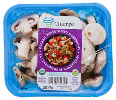 Sliced White Mushrooms - Organic - Local - 7 Oz - Image 1