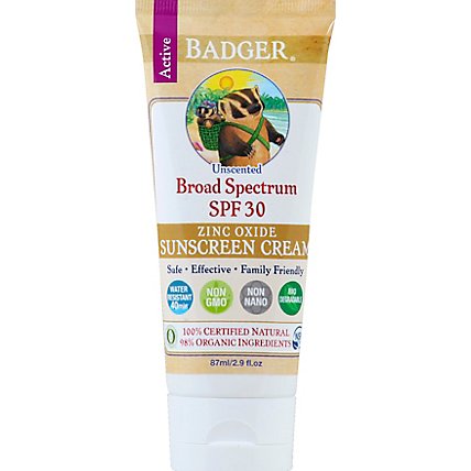 Badger Unscented Spf 30 Cream - 2.9 OZ - Image 2