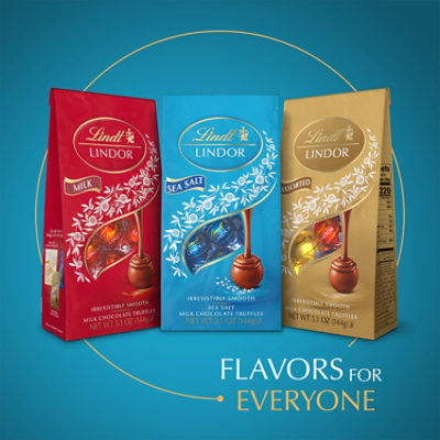 Lindt LINDOR Sea Salt Milk Chocolate Candy Truffles Bag - 5.1 Oz - Image 4
