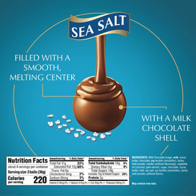 Lindt LINDOR Sea Salt Milk Chocolate Candy Truffles Bag - 5.1 Oz - Image 5