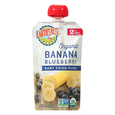 Earths Best Organic 2nd Foods Banana Blueberry Puree Pouch - 4 OZ - Image 1