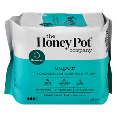 Honey Pot Super Pads Herbal 16 CT Safeway