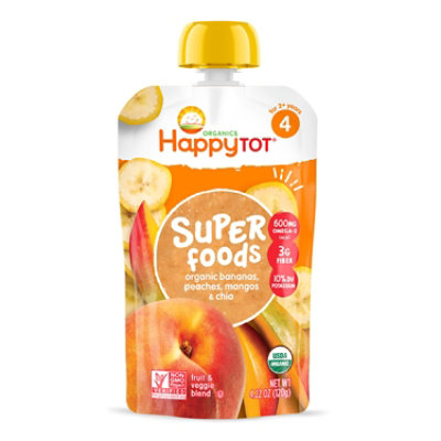 Happy Tot Organics Banana Peach & Mango Pouch - 4.22 Oz - Image 1
