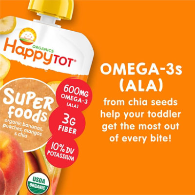 Happy Tot Organics Banana Peach & Mango Pouch - 4.22 Oz - Image 2