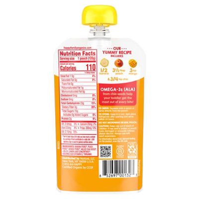 Happy Tot Organics Banana Peach & Mango Pouch - 4.22 Oz - Image 3