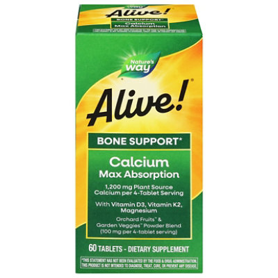 Natures Way Alive Calcium Bone Supplement - 60 CT - Image 3