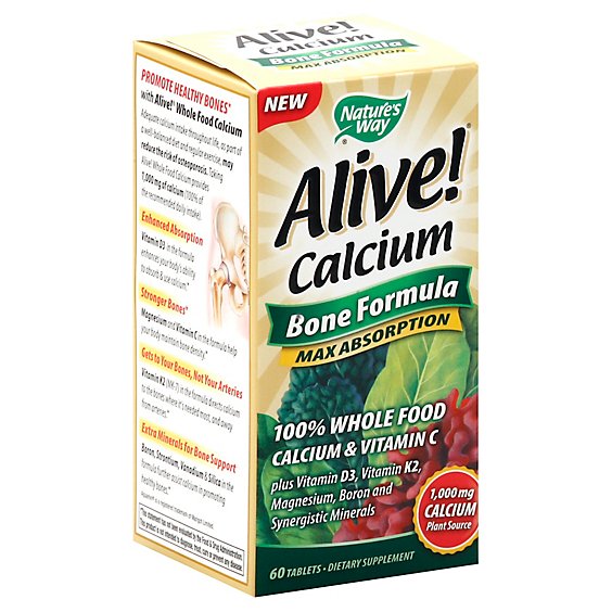 Natures Way Alive Calcium Bone Supplement - 60 CT