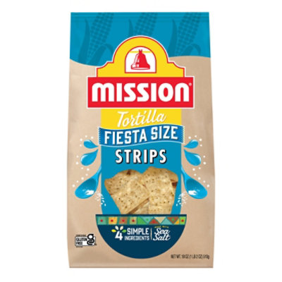 Mission Strips White Corn Tortilla Chips - 18 Oz - Image 1