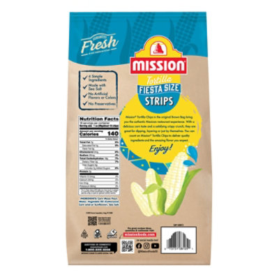 Mission Strips White Corn Tortilla Chips - 18 Oz - Image 2