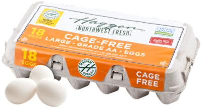 Haggen Cage Free Eggs Large - 18 CT - Image 1
