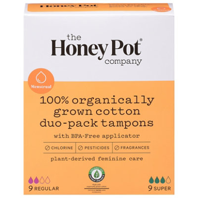 Honey Pot Tampons Duo Organic Bio Plasti - 18 CT - Image 3