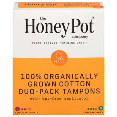 Honey Pot Tampons Duo Organic Bio Plasti - 18 CT - Image 1