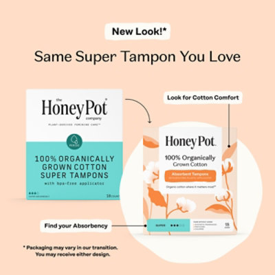 Honey Pot Tampons Duo Organic Bio Plasti - 18 CT - Image 2
