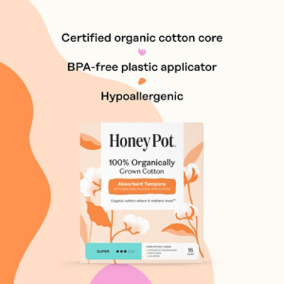 Honey Pot Tampons Duo Organic Bio Plasti - 18 CT - Image 5