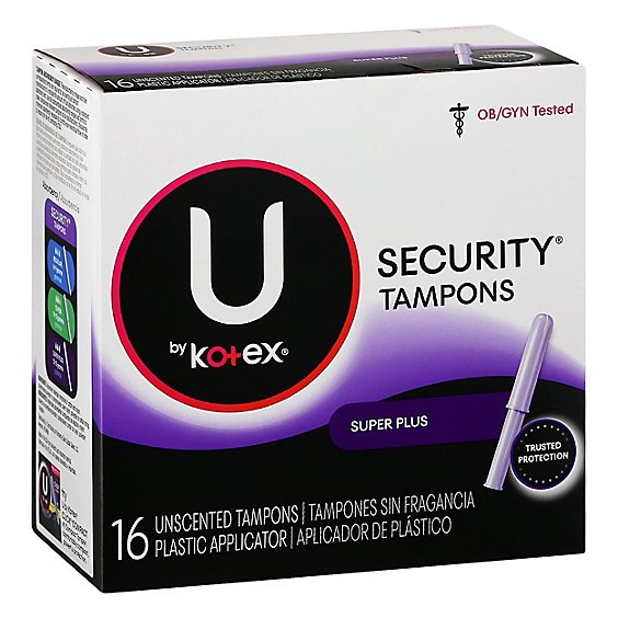 Kotex Security Tampons Unscented Super Plus - 16 CT