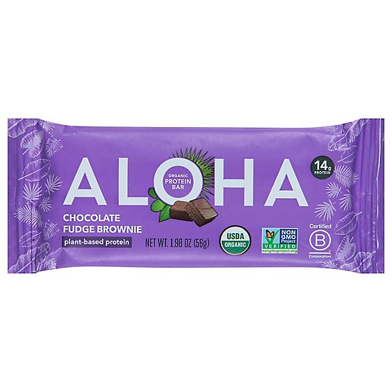 ALOHA Plant Based Chocolate Fudge Brownie Protein Bar - 1.89 Oz