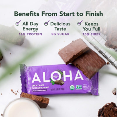 ALOHA Plant Based Chocolate Fudge Brownie Protein Bar - 1.89 Oz - Image 5