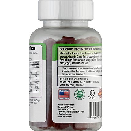 Herbion Naturals Elderberry Gummies With Vitamin C & Zinc - 60 Count - Image 5