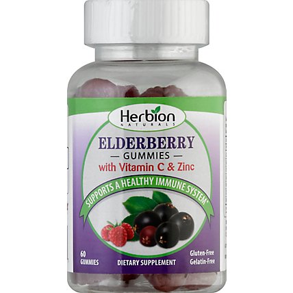 Herbion Naturals Elderberry Gummies With Vitamin C & Zinc - 60 Count - Image 2