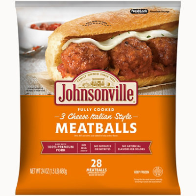 Johnsonville 3 Cheese Italian Meatball - 24 Oz - Image 1