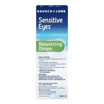 Sensitive Eyes Rewetting Drops for Soft Contact Lenses Hydrating and Soothing - 1 Fl. Oz. - Image 1