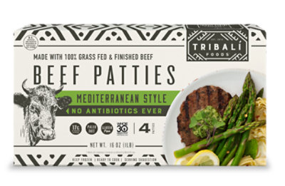 Tribali Mediterranean Beef Patty - 16 Oz - Image 1