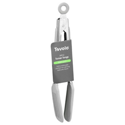 Tovolo Mini Turner Tongs Light Grey - EA - Image 1