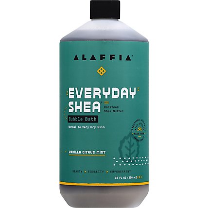 Alaffia Everyday Shea Bath Bubble Vanilla Citrus Mint - 32 Fl. Oz. - Image 2