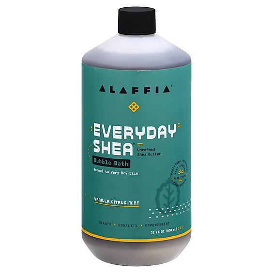 Alaffia Everyday Shea Bath Bubble Vanilla Citrus Mint - 32 Fl. Oz.