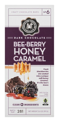 Chocolate Chocolate Chocolate Dark Chocolate Bar Bee Berry Honey - 3.5 Oz - Image 1