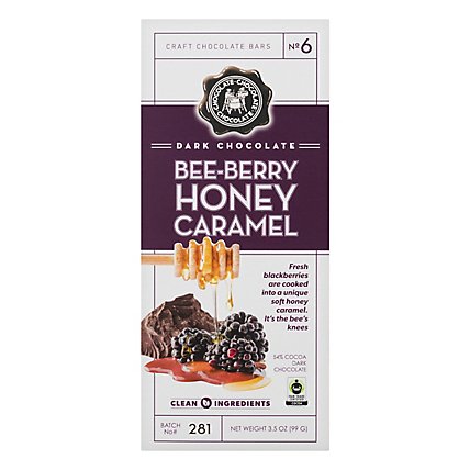 Chocolate Chocolate Chocolate Dark Chocolate Bar Bee Berry Honey - 3.5 Oz - Image 1