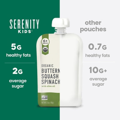 Serenity Kids Organic Butternut Squash and Spinach with Organic Olive Oil Baby Food Pouch - 3.5 Oz - Image 3