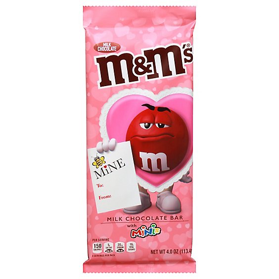 Mars M&m Tablet Bar Milk Chocolate - 4 OZ