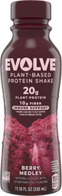 Evolve Plant-based Protein Shake Berry Medley Natural Flavor 11.16 Fz - 11.16FZ - Image 2
