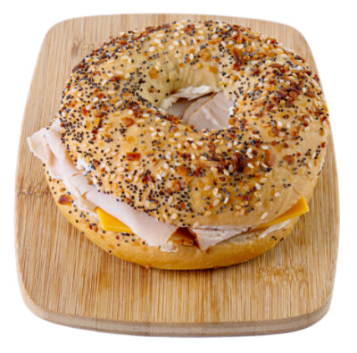 Haggen Turkey & Cheddar Bagel Sandwich - Made Right Here Always Fresh - Image 1