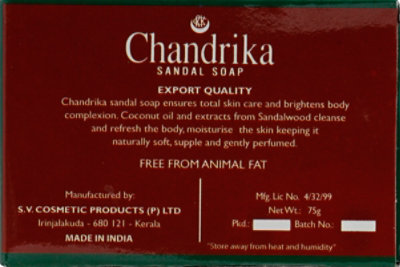 Chandrika Ayurvedic Sandal Soap - 75 Gram - Image 3