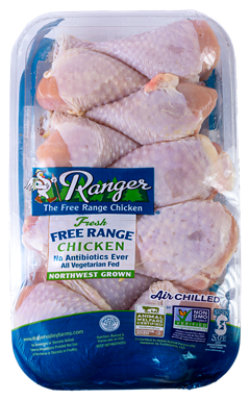 Ranger Chicken Drumsticks Bone-in Skin-on Non GMO From Farms in the PNW Air Chilled VP - 2 lbs. - Image 1
