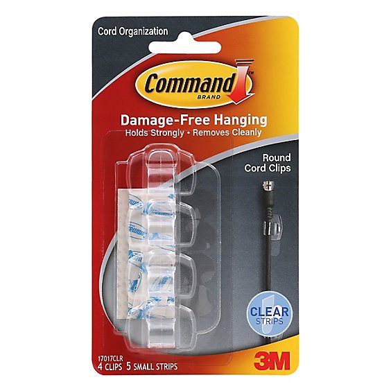 3M Command Hooks Clear Round - 4 Count