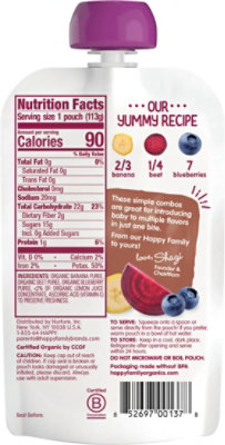 Happy Baby Stage2 Banana Beets Blueberry Org - 4 OZ - Image 6