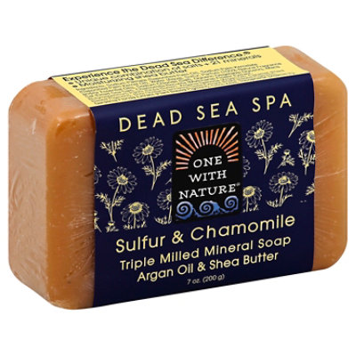 One with Nature Soap Dead Sea Spa Sulfur & Chamomile Triple Milled Mineral - 7 Oz - Image 1