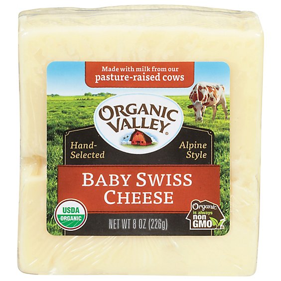 Organic Valley Baby Swiss Cheese - 8 OZ