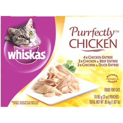 Whiskas Purrfectly Chicken Variety Wet Cat Food Pack - 10-3 Oz - Image 1