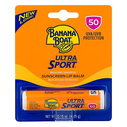 Banana Boat Ultra Sport Sunscreen Lip Balm Broad Spectrum SPF 50 - 0.15 Oz - Image 3