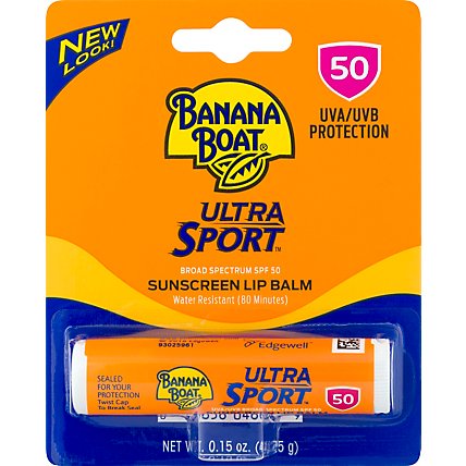 Banana Boat Ultra Sport Sunscreen Lip Balm Broad Spectrum SPF 50 - 0.15 Oz - Image 2