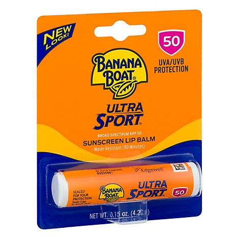 Banana Boat Ultra Sport Sunscreen Lip Balm Broad Spectrum SPF 50 - 0.15 Oz
