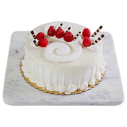 Raspberry 2 Layer White Truffle Cake - 8 in. - Made Right Here Always Fresh - Image 1