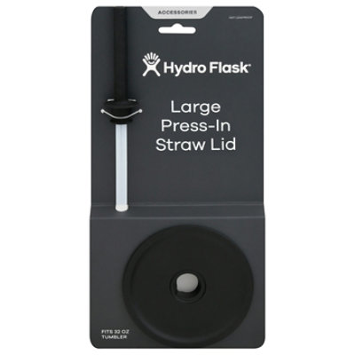 Hydro Flask Straw Lid, Press-in, Black, Large